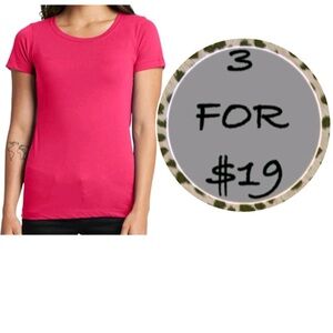 3/$19 Bright pink short sleeve T-shirt